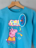 NEW Blue Peppa Pig Long Sleeve Top - Girls 3 - 4 Years 104cm - Discounted high street clothing for children, ladies and men including everyday wear and seasonal styles. UK online
