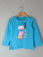 NEW Blue Peppa Pig Long Sleeve Top - Girls 4 - 5 Years 110cm - Discounted high street clothing for children, ladies and men including everyday wear and seasonal styles. UK online