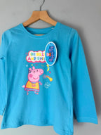 NEW Blue Peppa Pig Long Sleeve Top T-Shirt - Girls 5 - 6 Years 116cm - Discounted high street clothing for children, ladies and men including everyday wear and seasonal styles. UK online