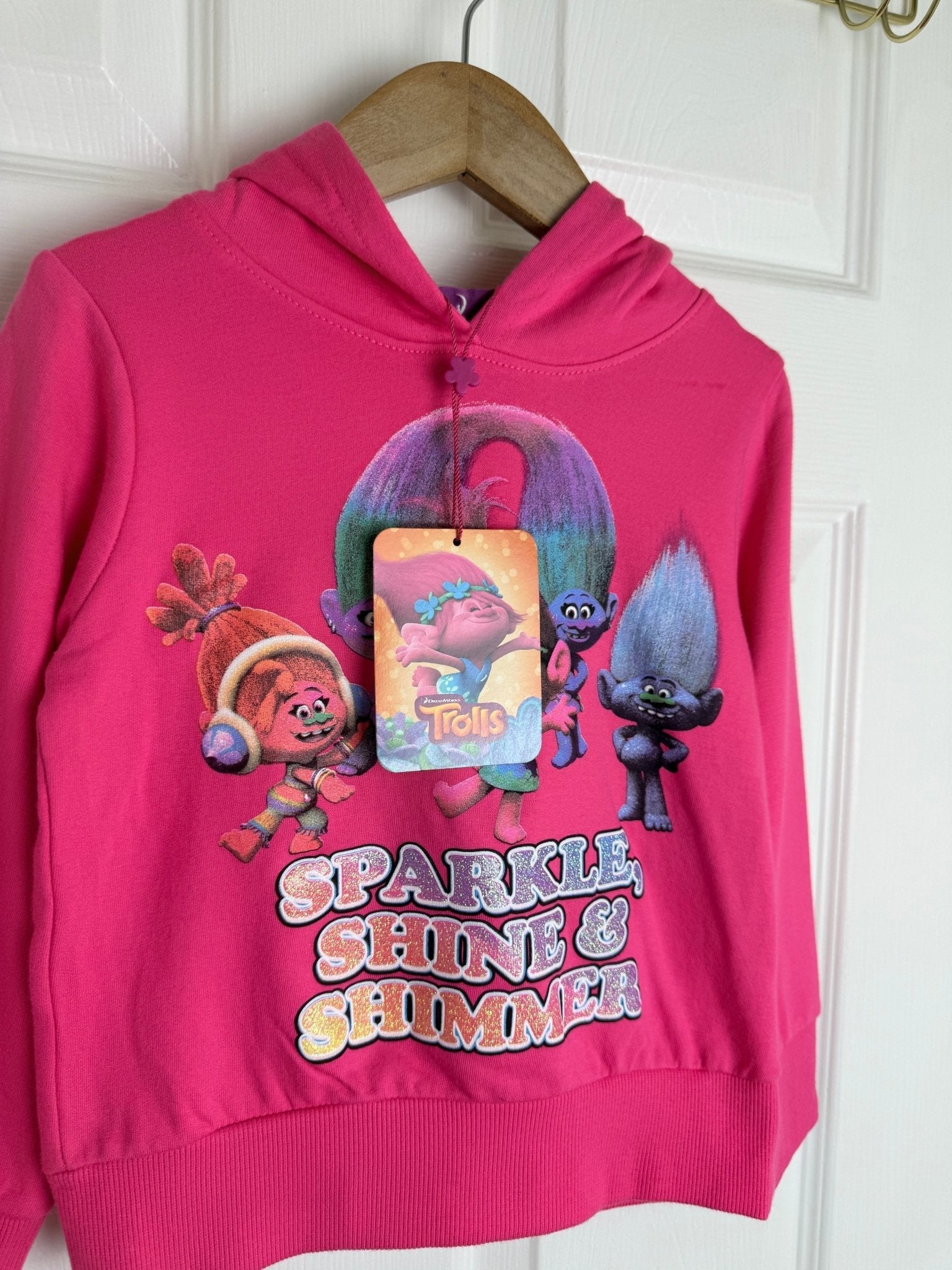 NEW Dreamworks Trolls Pink Hoodie - Girls 3 - 7 Years - Discounted high street clothing for children, ladies and men including everyday wear and seasonal styles. UK online