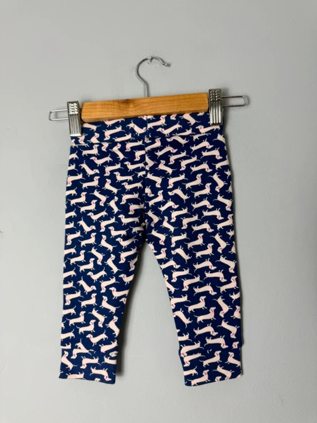 NEW Ex Boden Navy Sausage Dog Dachshund Leggings Girls - 3 - 6 Months - Discounted high street clothing for children, ladies and men including everyday wear and seasonal styles. UK online