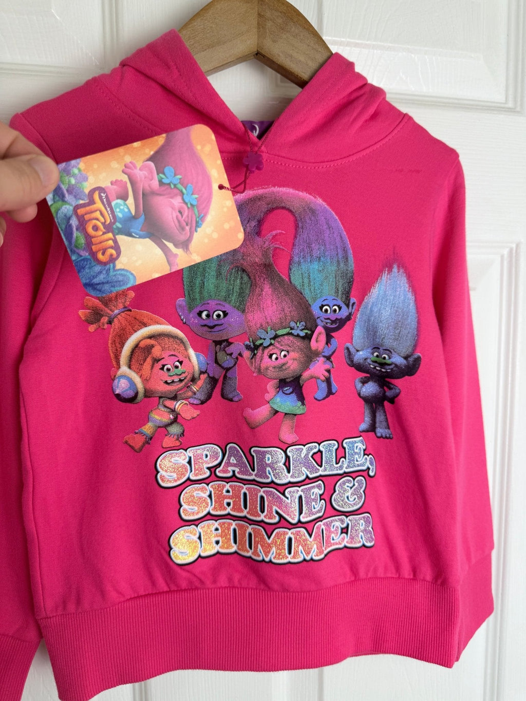 NEW Dreamworks Trolls Pink Hoodie - Girls 3 - 7 Years - Back On The Shelves High Street Discount Outlet Online UK