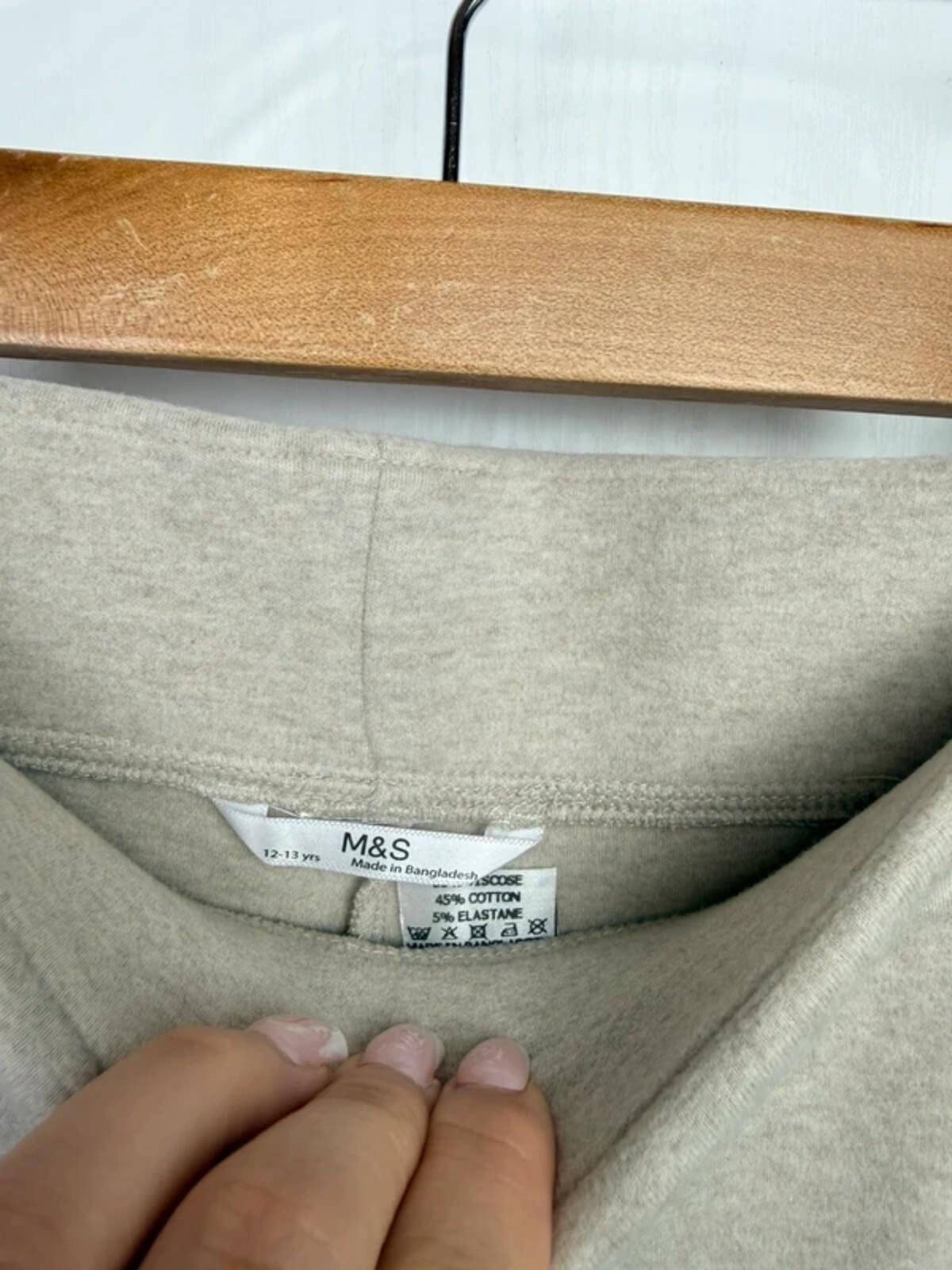 NEW Ex M&S Beige Wide Leg Fleece Leggings Joggers - Girls 11 - 13 Years - Discounted high street clothing for children, ladies and men including everyday wear and seasonal styles. UK online