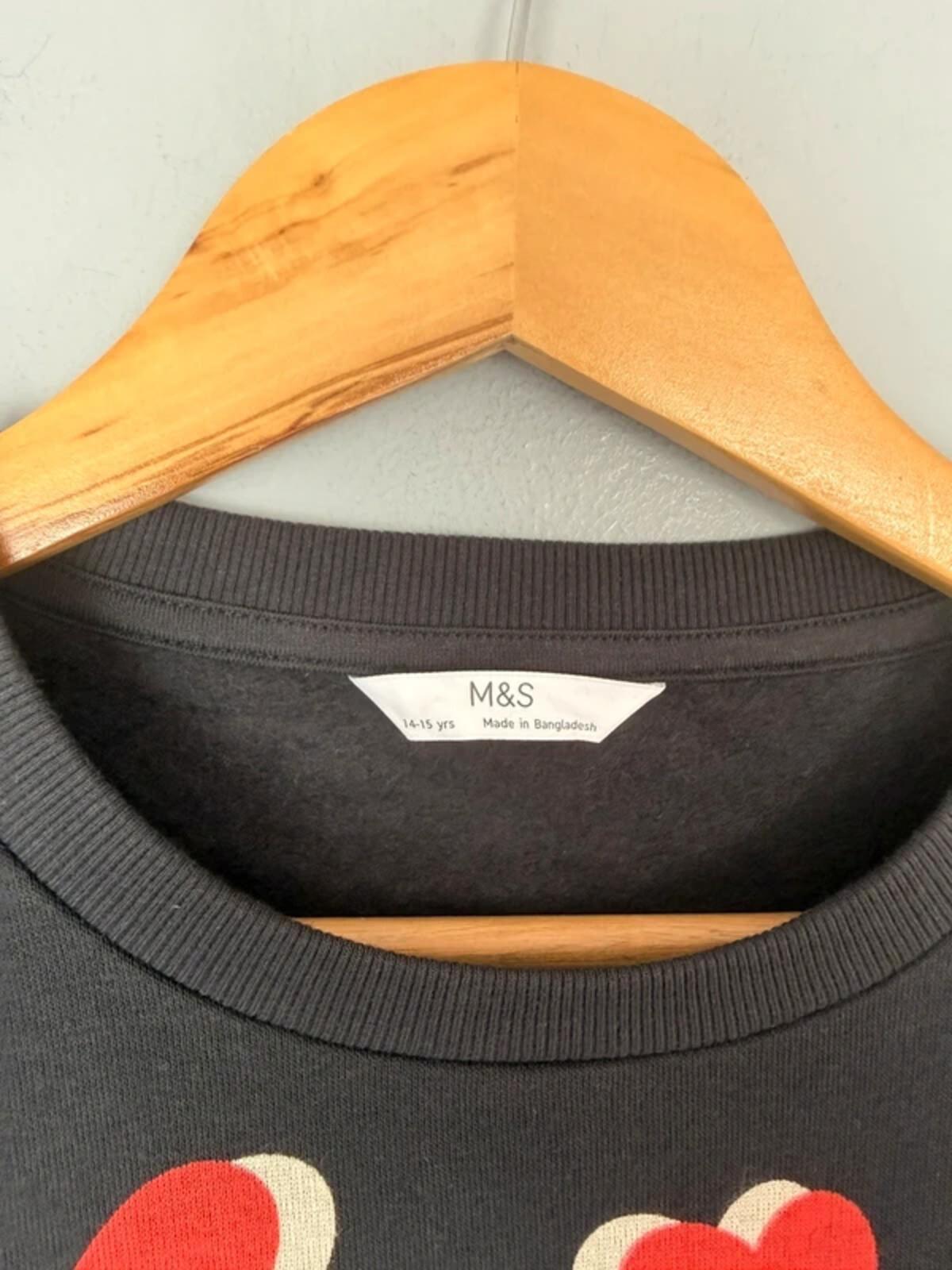 NEW Ex M&S Black & Red Heart Cropped Sweater Jumper - Girls 14 - 15 Years - Discounted high street clothing for children, ladies and men including everyday wear and seasonal styles. UK online