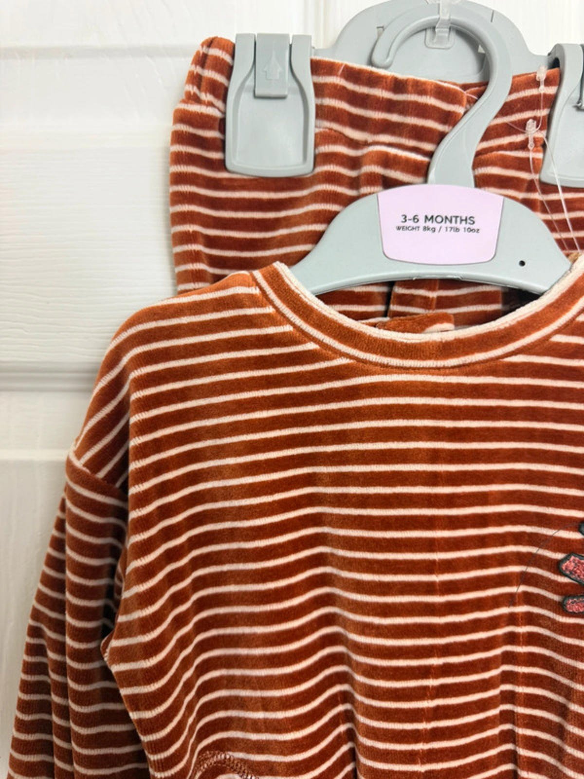 NEW Ex M&S Burnt Orange Velour 2 Piece Outfit Boys 3 - 6 Months - Discounted high street clothing for children, ladies and men including everyday wear and seasonal styles. UK online