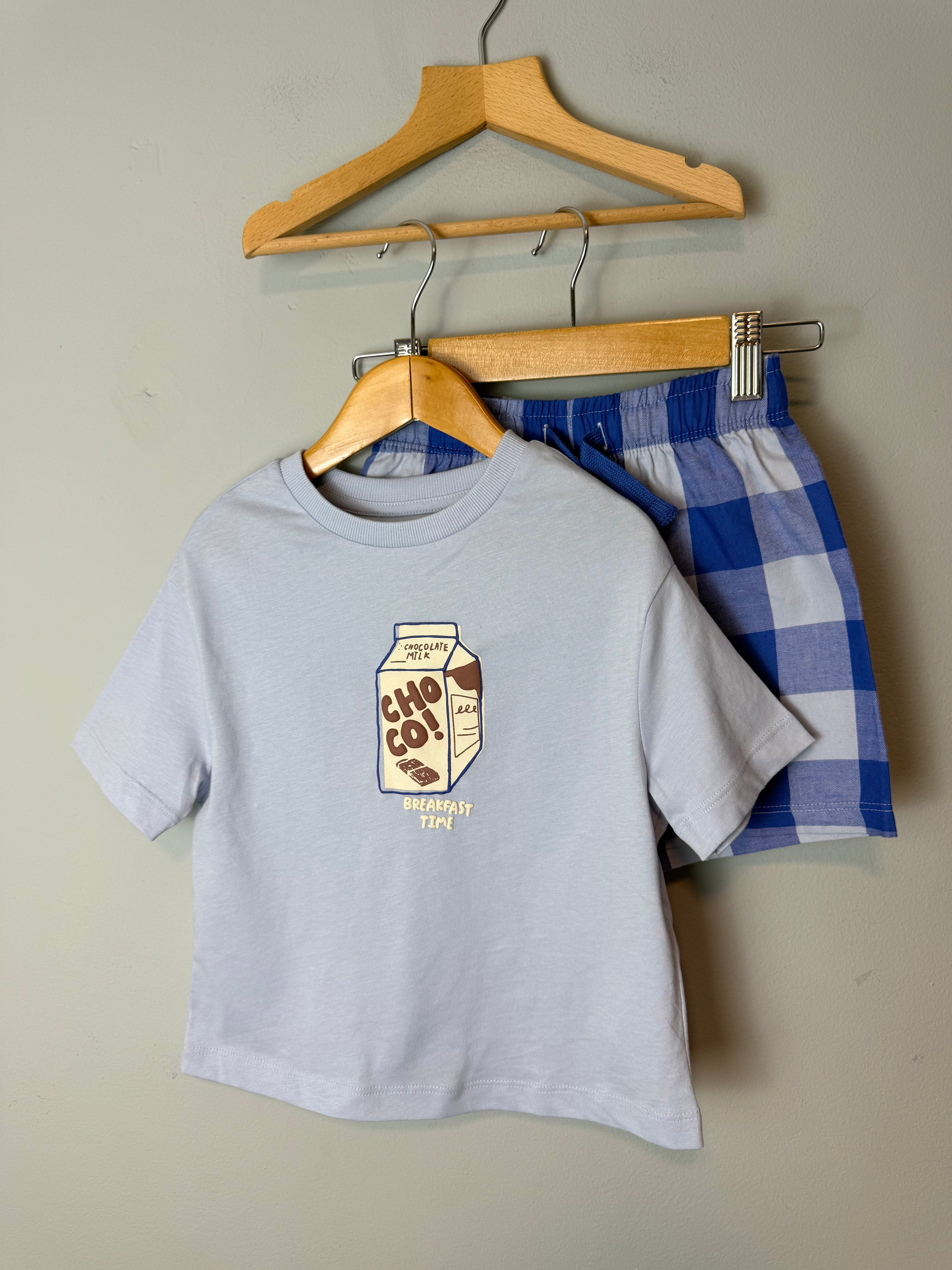 NEW Ex M&S Choco Milk Short Pyjama Set - Boys 2 - 3 Yearsa - Discounted high street clothing for children, ladies and men including everyday wear and seasonal styles. UK online