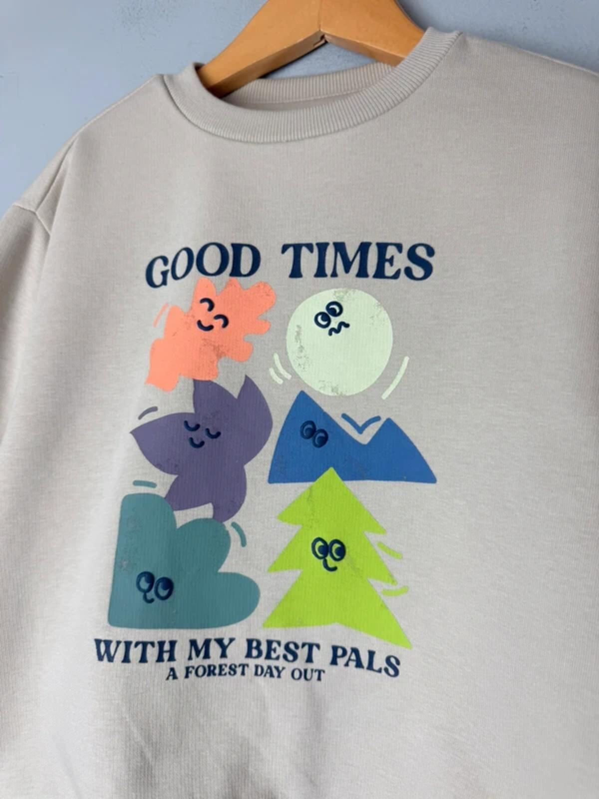 NEW Ex M&S Cotton Rich Good Times Jumper Sweater - Boys 4 - 5 Years - Discounted high street clothing for children, ladies and men including everyday wear and seasonal styles. UK online