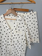 NEW Ex M&S Cream Polka Dot 2 Piece Shortie Pyjama Set - Girls 10 - 11 Years - Discounted high street clothing for children, ladies and men including everyday wear and seasonal styles. UK online