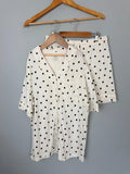 NEW Ex M&S Cream Polka Dot 2 Piece Shortie Pyjama Set - Girls 10 - 11 Years - Discounted high street clothing for children, ladies and men including everyday wear and seasonal styles. UK online