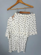 NEW Ex M&S Cream Polka Dot 2 Piece Shortie Pyjama Set - Girls 10 - 11 Years - Discounted high street clothing for children, ladies and men including everyday wear and seasonal styles. UK online