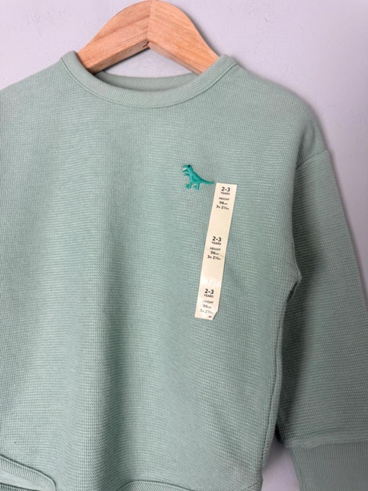 NEW Ex M&S Dinosaur Waffle Knit Jumper - Boys 2 - 3 Years - Discounted high street clothing for children, ladies and men including everyday wear and seasonal styles. UK online