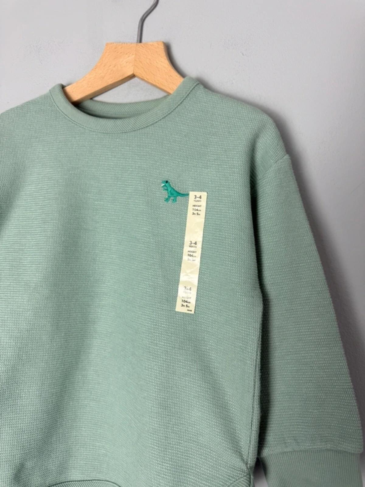 New Ex M&S Dinosaur Waffle Knit Jumper - Boys 3 - 4 Years - Discounted high street clothing for children, ladies and men including everyday wear and seasonal styles. UK online