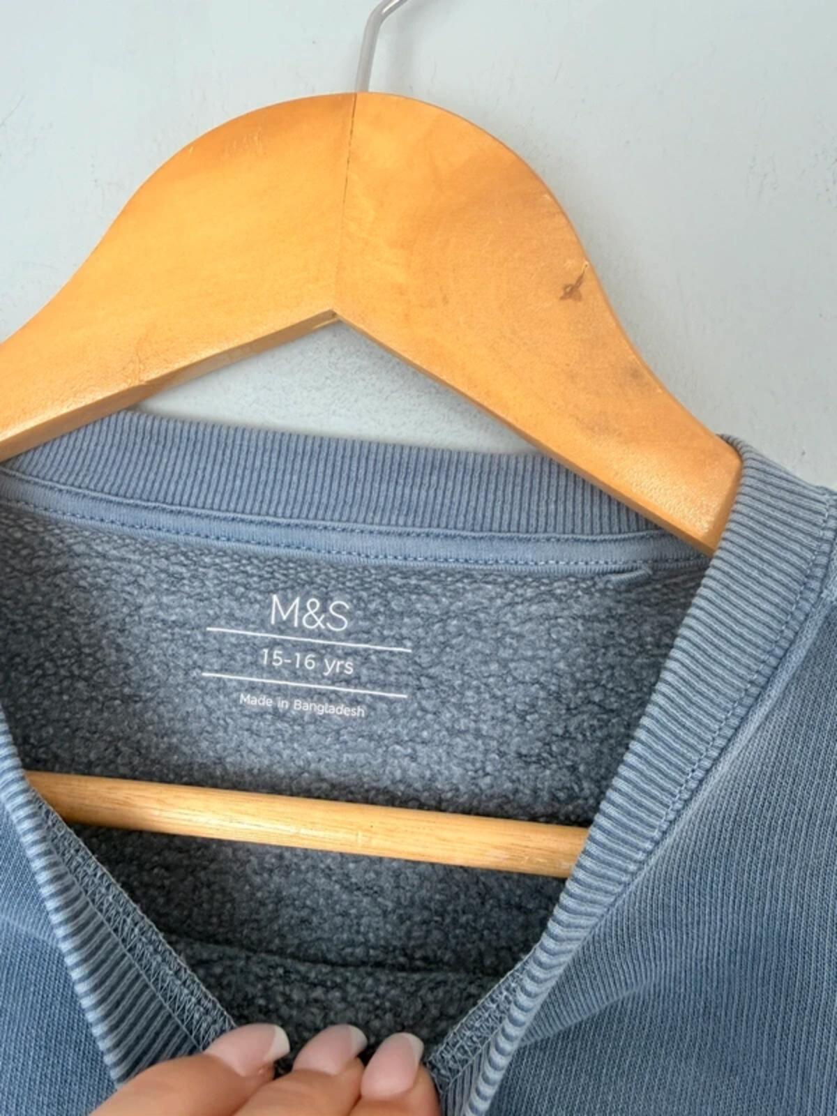 NEW Ex M&S Paris Varsity Style Cropped Sweater Jumper - Girls 15 - 16 Years - Discounted high street clothing for children, ladies and men including everyday wear and seasonal styles. UK online