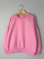 NEW Ex M&S Pink Floral Butterfly Sweatshirt Jumper - Girls 7 - 8 Years - Discounted high street clothing for children, ladies and men including everyday wear and seasonal styles. UK online