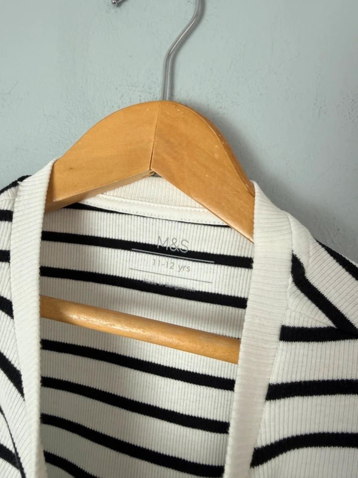 NEW Ex M&S Striped Short Sleeve Weekend Club Top - Girls 11 - 12 Years - Discounted high street clothing for children, ladies and men including everyday wear and seasonal styles. UK online