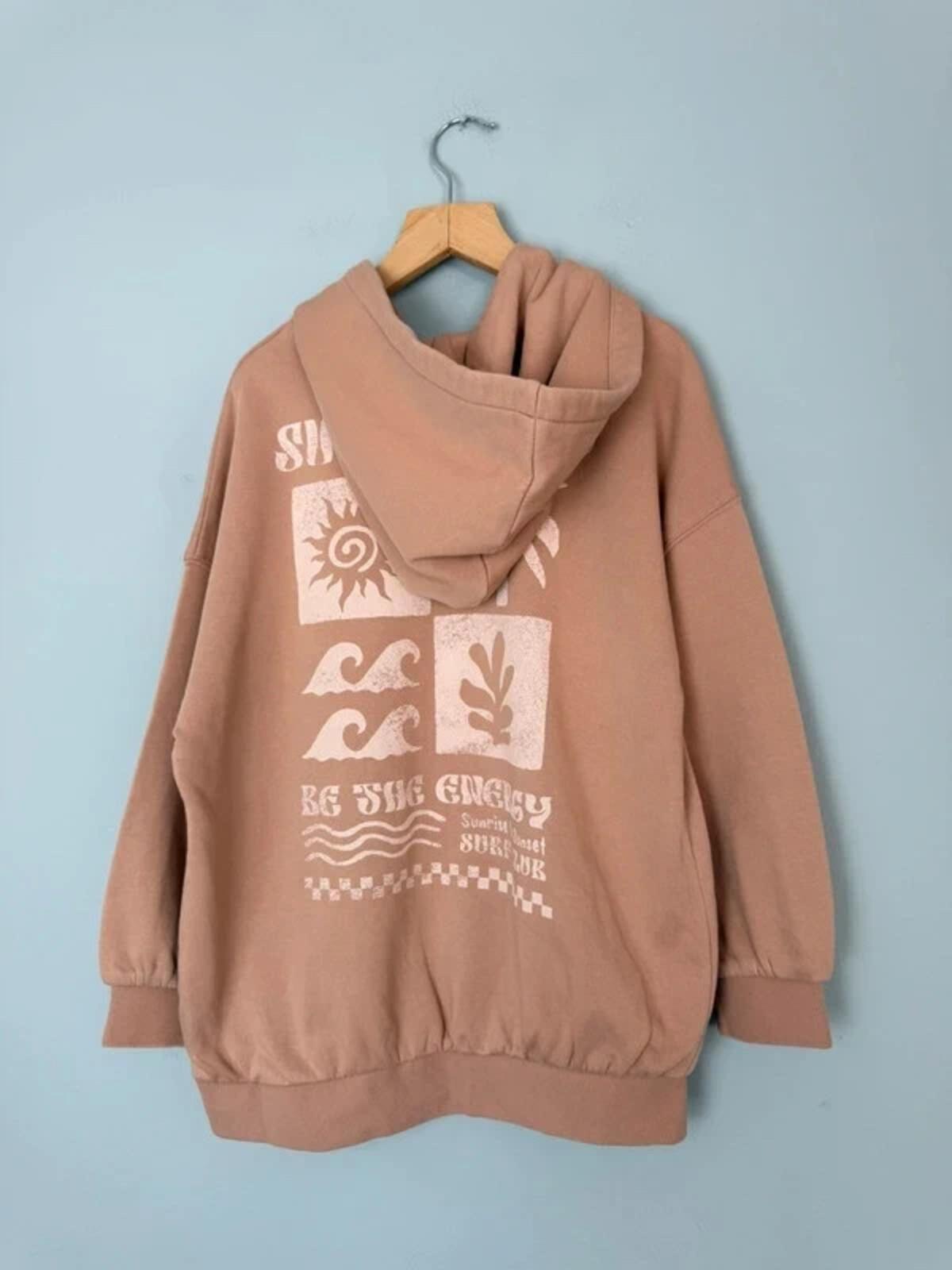 NEW Ex M&S Surf Club Sand Beige Hoodie Jumper Unisex Girls Boys 7 - 8 Years - Discounted high street clothing for children, ladies and men including everyday wear and seasonal styles. UK online