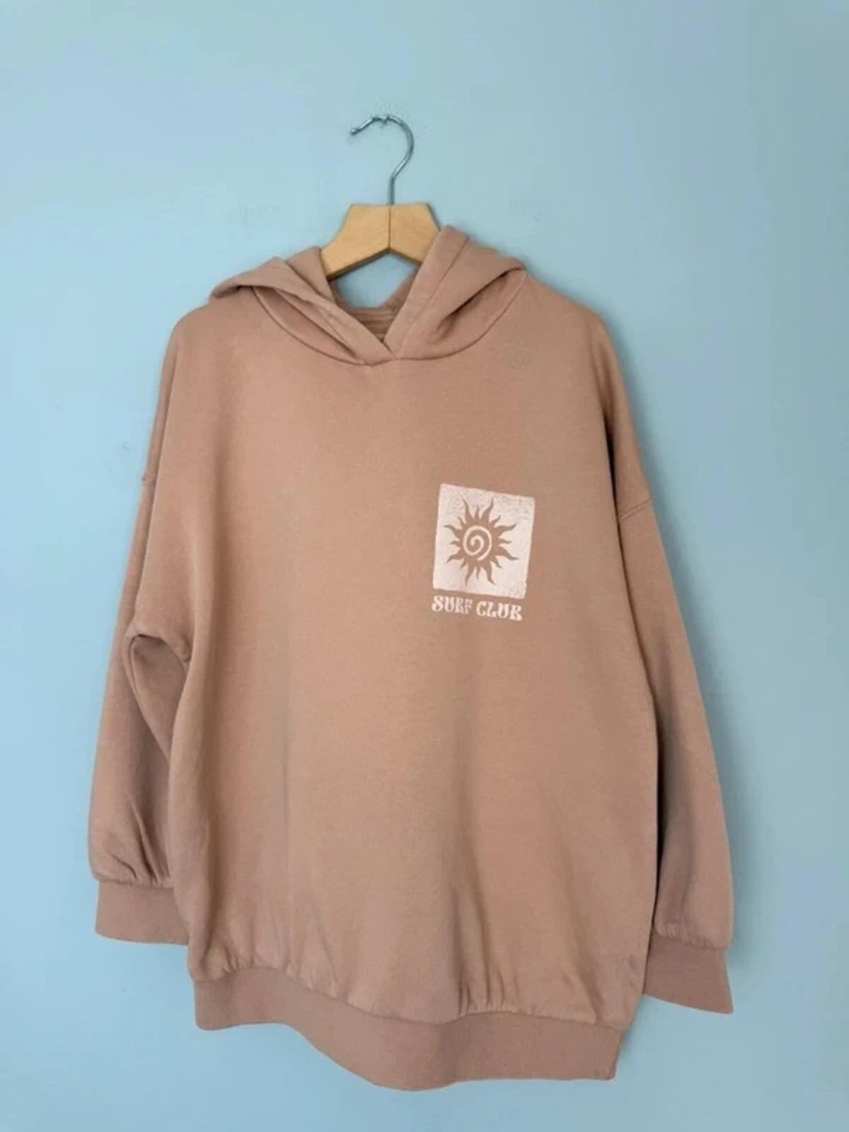 NEW Ex M&S Surf Club Sand Beige Hoodie Jumper Unisex Girls Boys 7 - 8 Years - Discounted high street clothing for children, ladies and men including everyday wear and seasonal styles. UK online