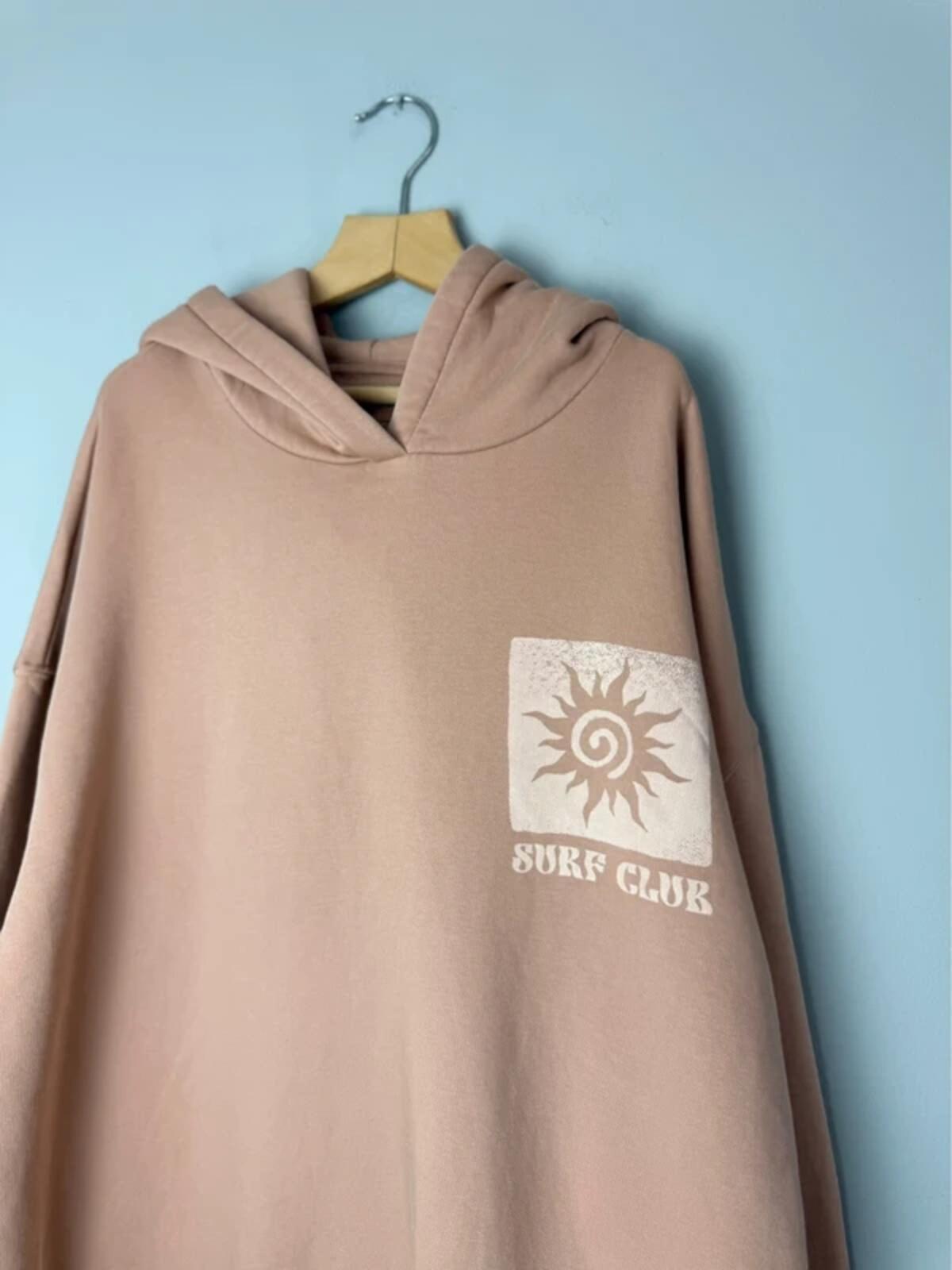NEW Ex M&S Surf Club Sand Beige Print Hoodie - Unisex 13 - 14 Years - Discounted high street clothing for children, ladies and men including everyday wear and seasonal styles. UK online