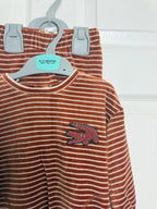 New Ex M&S Velour Crocodile Striped Jumper & Bottoms Outfit Christmas Gift 9 - 12 Months - Discounted high street clothing for children, ladies and men including everyday wear and seasonal styles. UK online