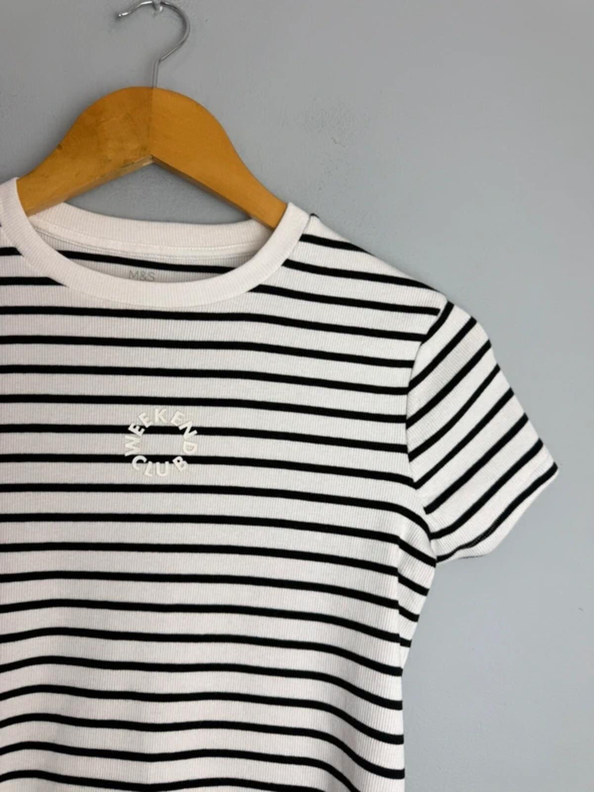 NEW Ex M&S Weekend Club Short Sleeve Ribbed Summer Top - Girls 13-14 Years - Discounted high street clothing for children, ladies and men including everyday wear and seasonal styles. UK online