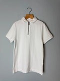 NEW Ex M&S White 100% Cotton Quarter Zip Top - Boys 8 - 9 Years - Discounted high street clothing for children, ladies and men including everyday wear and seasonal styles. UK online