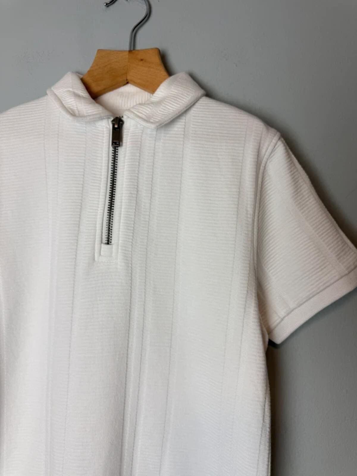 NEW Ex M&S White 100% Cotton Quarter Zip Top - Boys 8 - 9 Years - Discounted high street clothing for children, ladies and men including everyday wear and seasonal styles. UK online