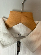NEW Ex M&S White 100% Cotton Quarter Zip Top - Boys 8 - 9 Years - Discounted high street clothing for children, ladies and men including everyday wear and seasonal styles. UK online