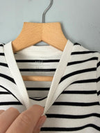 NEW Ex M&S White & Black Striped Short Sleeve Top 3 - 4 Years - Discounted high street clothing for children, ladies and men including everyday wear and seasonal styles. UK online