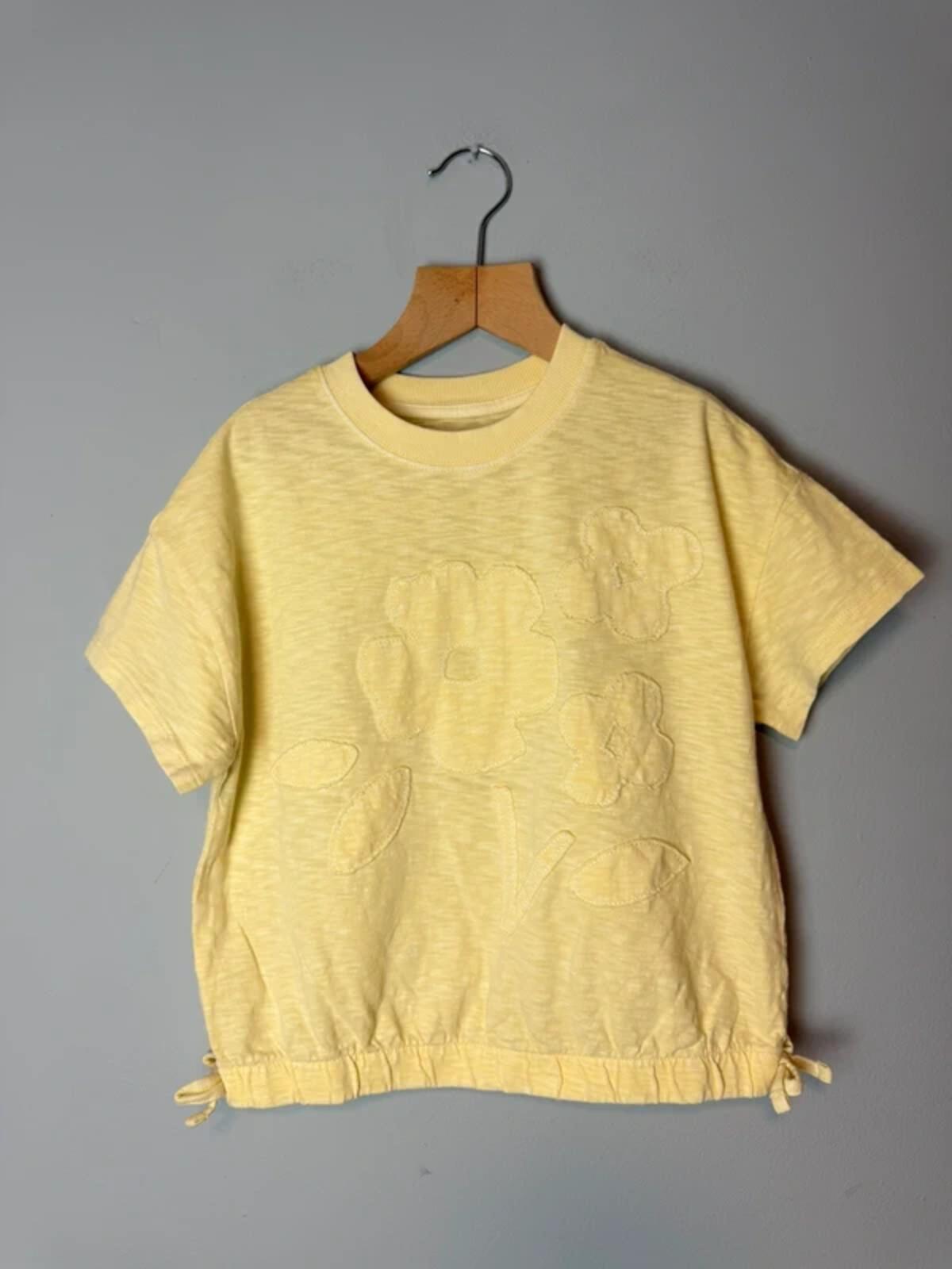 NEW Ex M&S Yellow Floral Short Sleeve Summer Top - Girls 7 - 8 Years - Discounted high street clothing for children, ladies and men including everyday wear and seasonal styles. UK online