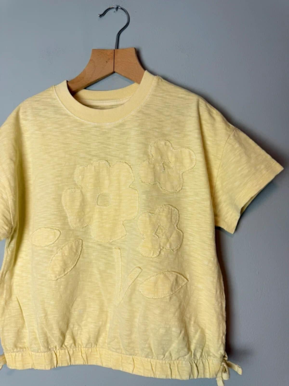 NEW Ex M&S Yellow Floral Short Sleeve Summer Top - Girls 7 - 8 Years - Discounted high street clothing for children, ladies and men including everyday wear and seasonal styles. UK online