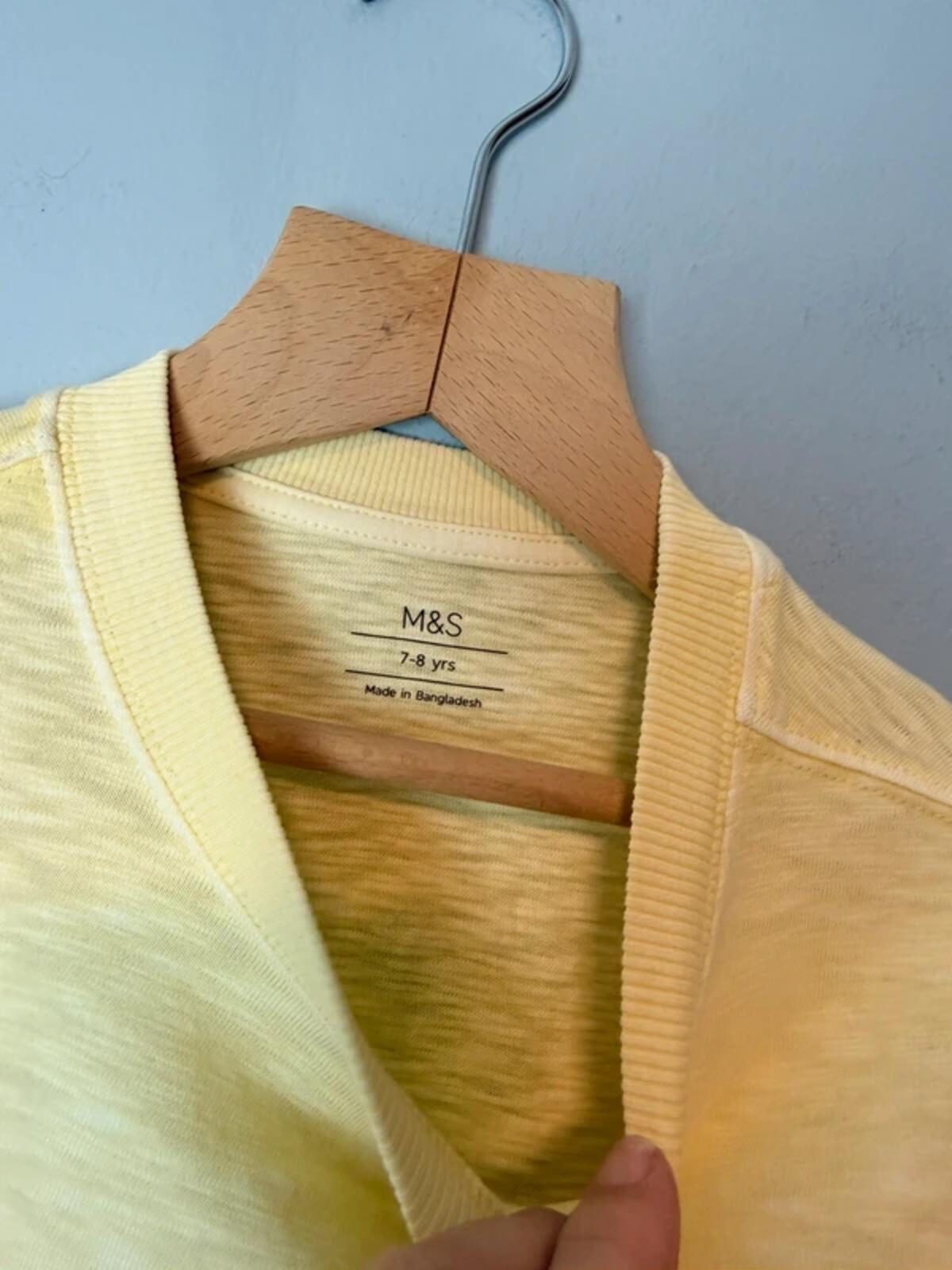 NEW Ex M&S Yellow Floral Short Sleeve Summer Top - Girls 7 - 8 Years - Discounted high street clothing for children, ladies and men including everyday wear and seasonal styles. UK online