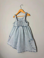 New Ex Next 100% Cotton Light Blue Wash Denim Playsuit - Girls 6 Years - Discounted high street clothing for children, ladies and men including everyday wear and seasonal styles. UK online