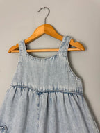 New Ex Next 100% Cotton Light Blue Wash Denim Playsuit - Girls 6 Years - Discounted high street clothing for children, ladies and men including everyday wear and seasonal styles. UK online