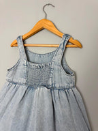 New Ex Next 100% Cotton Light Blue Wash Denim Playsuit - Girls 6 Years - Discounted high street clothing for children, ladies and men including everyday wear and seasonal styles. UK online