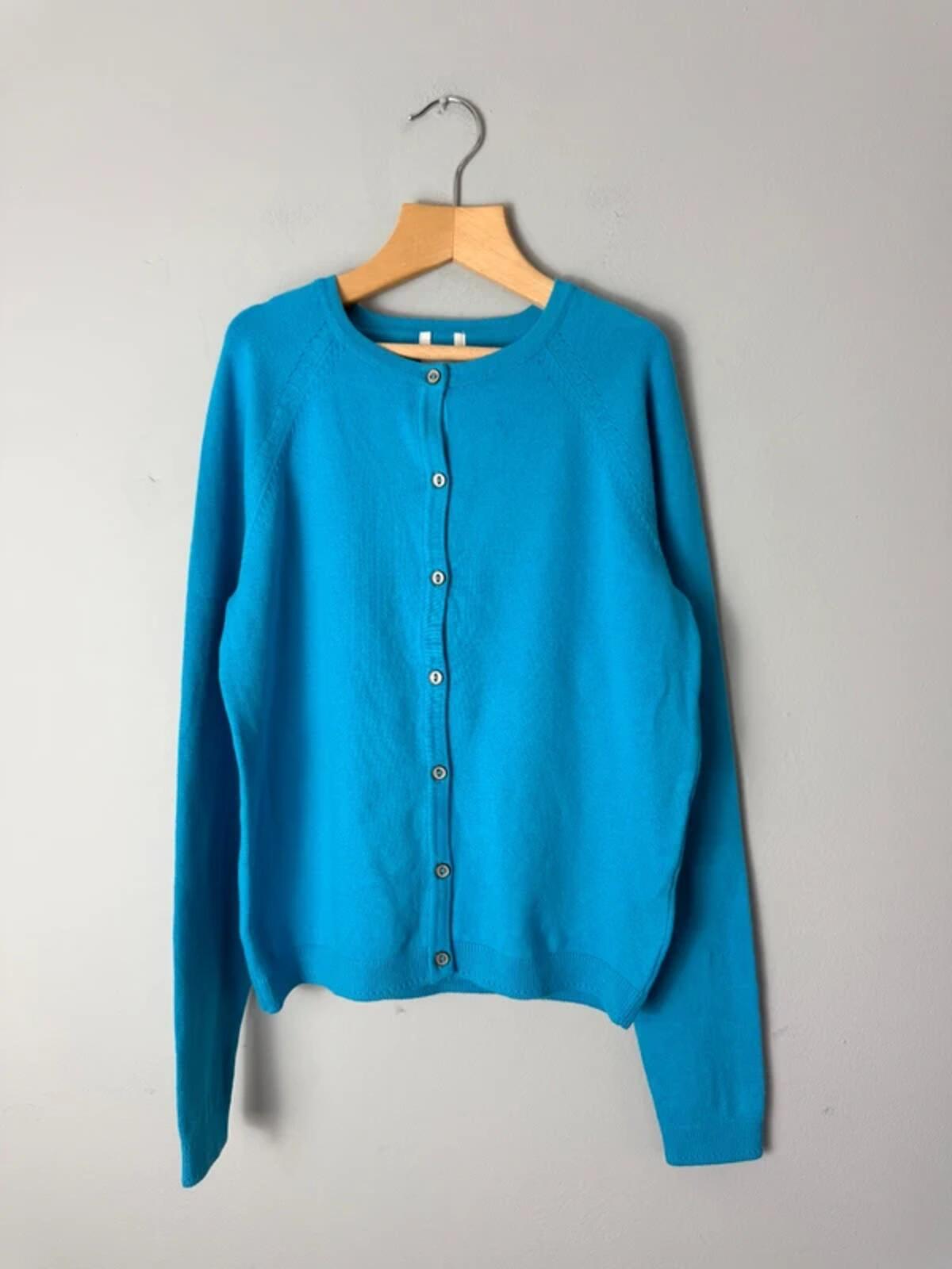 NEW Ex Next Blue Fine Knit Button Cardigan - Girls 9 Years - Discounted high street clothing for children, ladies and men including everyday wear and seasonal styles. UK online