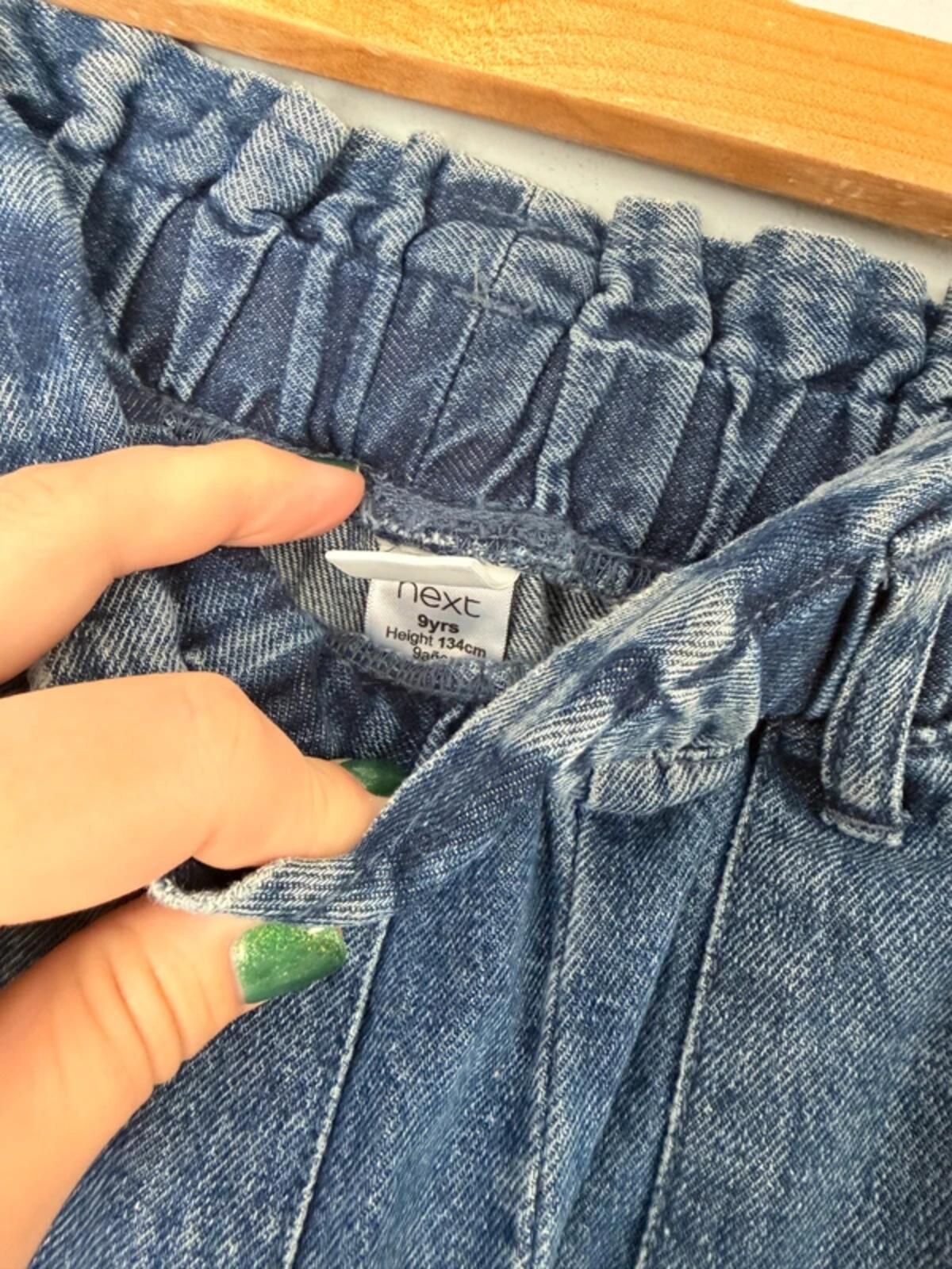 NEW Ex Next Blue Ruffle Waist Straight Leg Denim Jeans - Girls 9 Years - Discounted high street clothing for children, ladies and men including everyday wear and seasonal styles. UK online