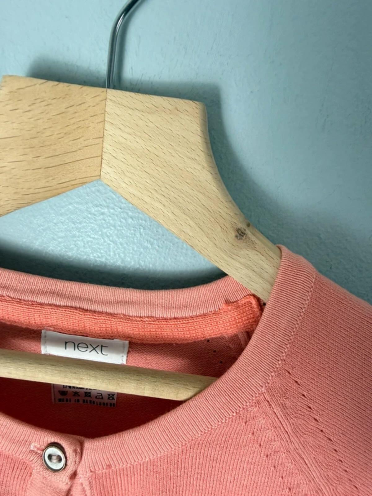 NEW Ex Next Faded Orange Coral Fine Knit Cardigan - Girls 11 Years - Discounted high street clothing for children, ladies and men including everyday wear and seasonal styles. UK online