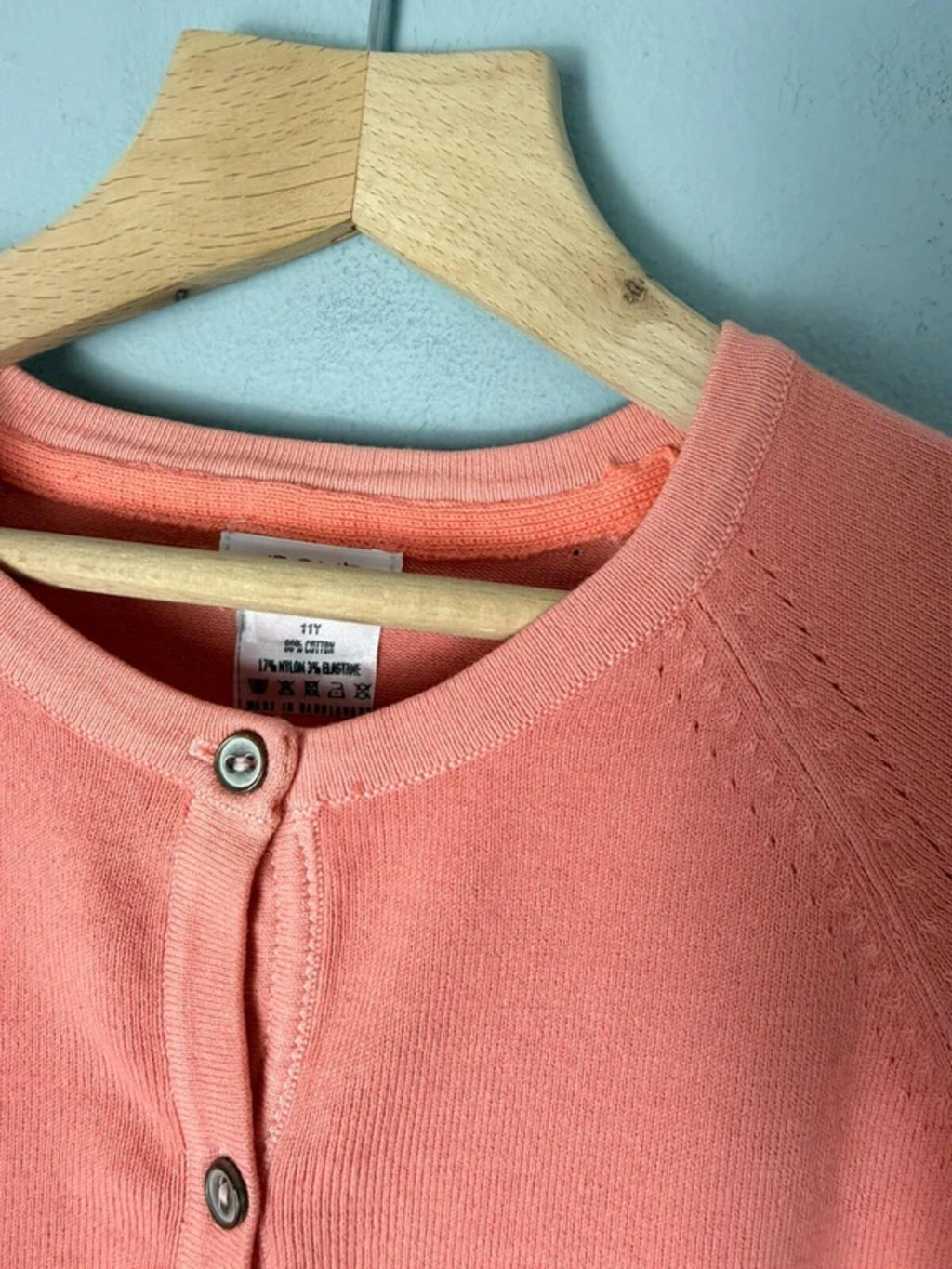 NEW Ex Next Faded Orange Coral Fine Knit Cardigan - Girls 11 Years - Discounted high street clothing for children, ladies and men including everyday wear and seasonal styles. UK online