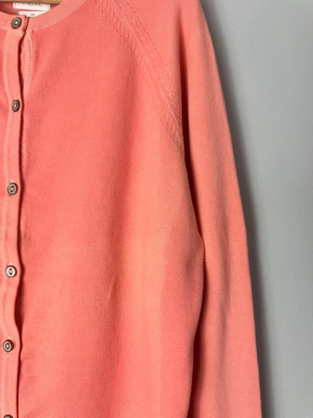 NEW Ex Next Faded Orange Coral Fine Knit Cardigan - Girls 11 Years - Discounted high street clothing for children, ladies and men including everyday wear and seasonal styles. UK online