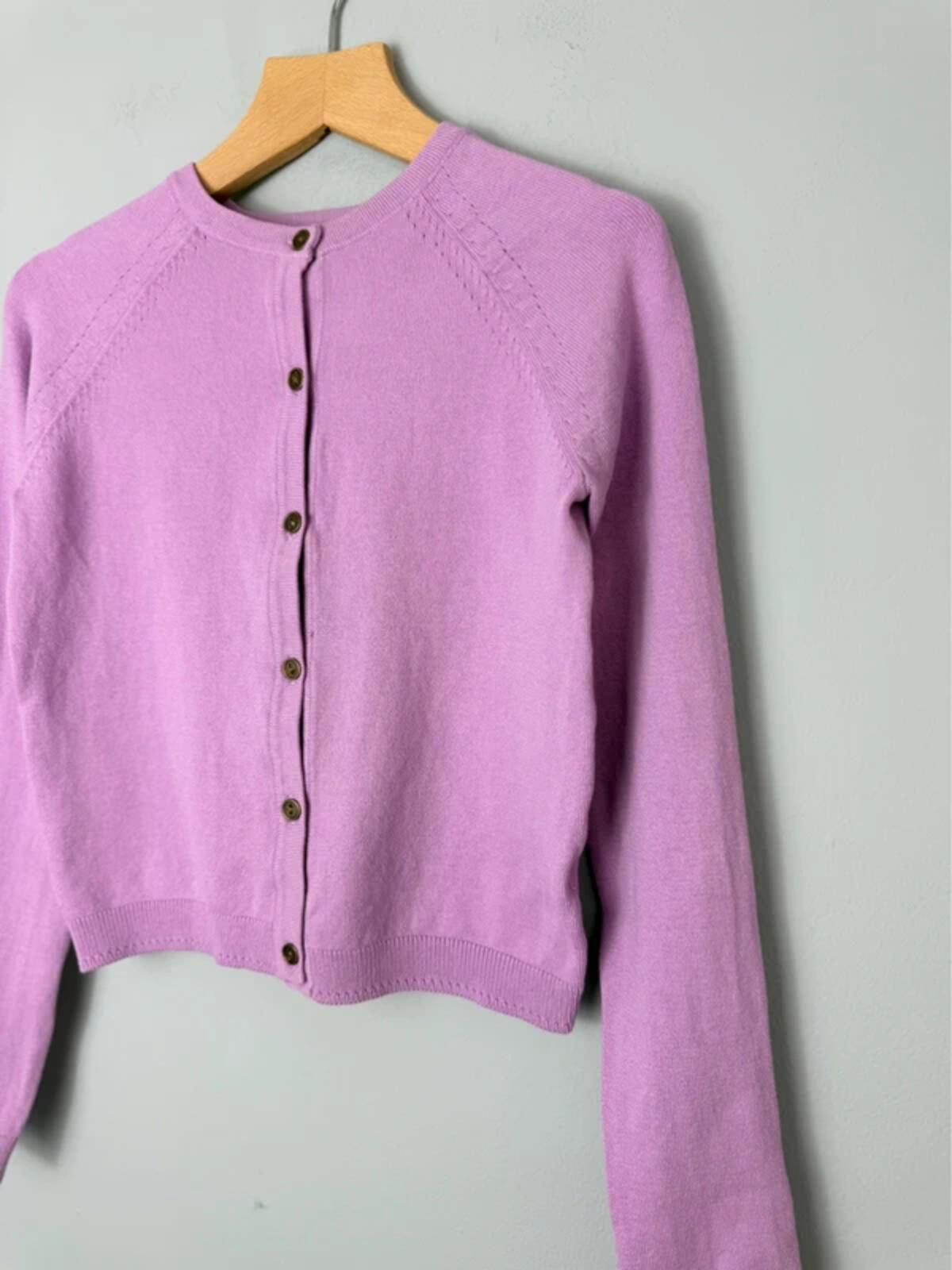 NEW Ex Next Fine Knit Lilac Purple Button Cardigan - Girls 5 Years - Discounted high street clothing for children, ladies and men including everyday wear and seasonal styles. UK online