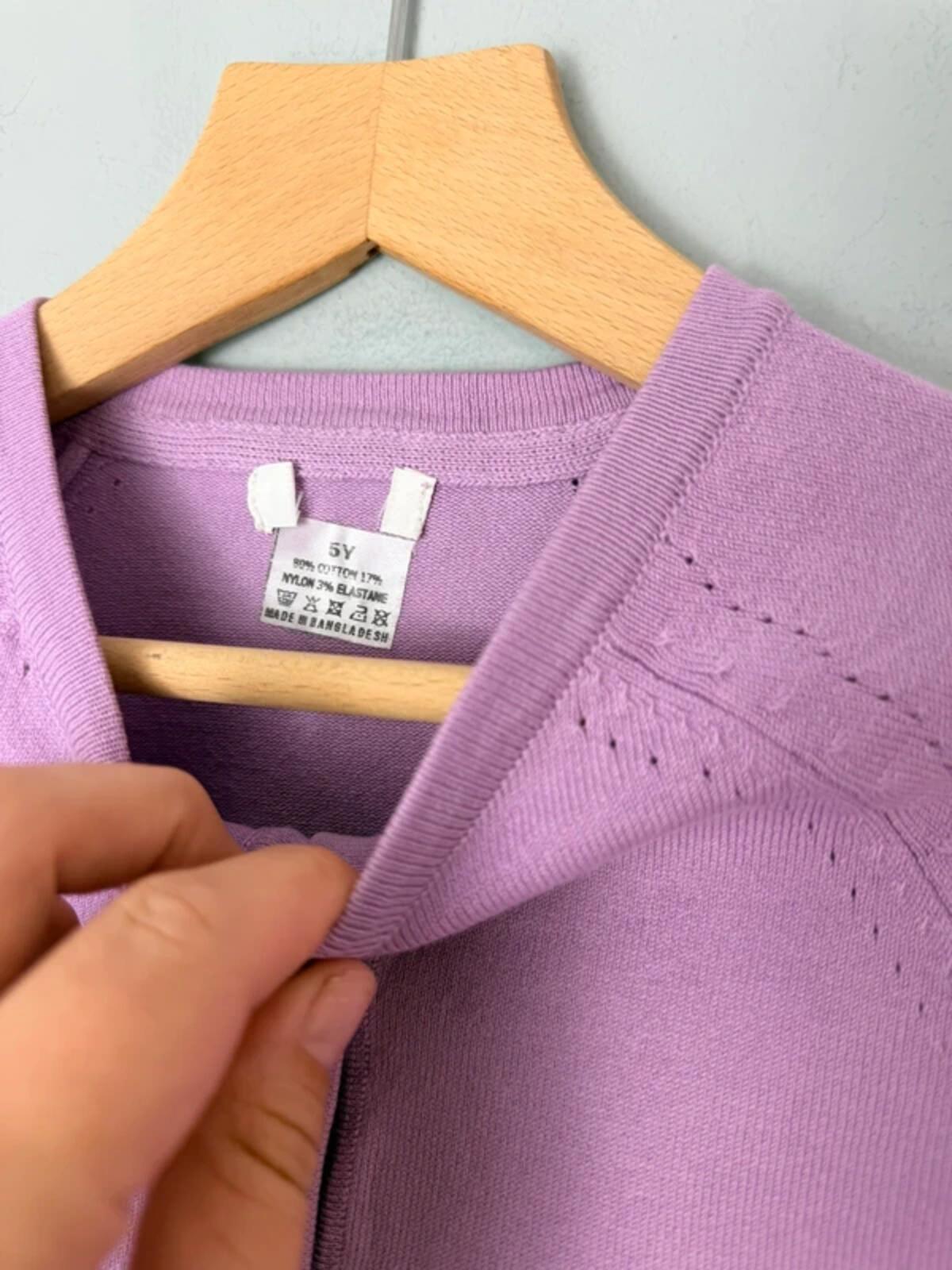 NEW Ex Next Fine Knit Lilac Purple Button Cardigan - Girls 5 Years - Discounted high street clothing for children, ladies and men including everyday wear and seasonal styles. UK online