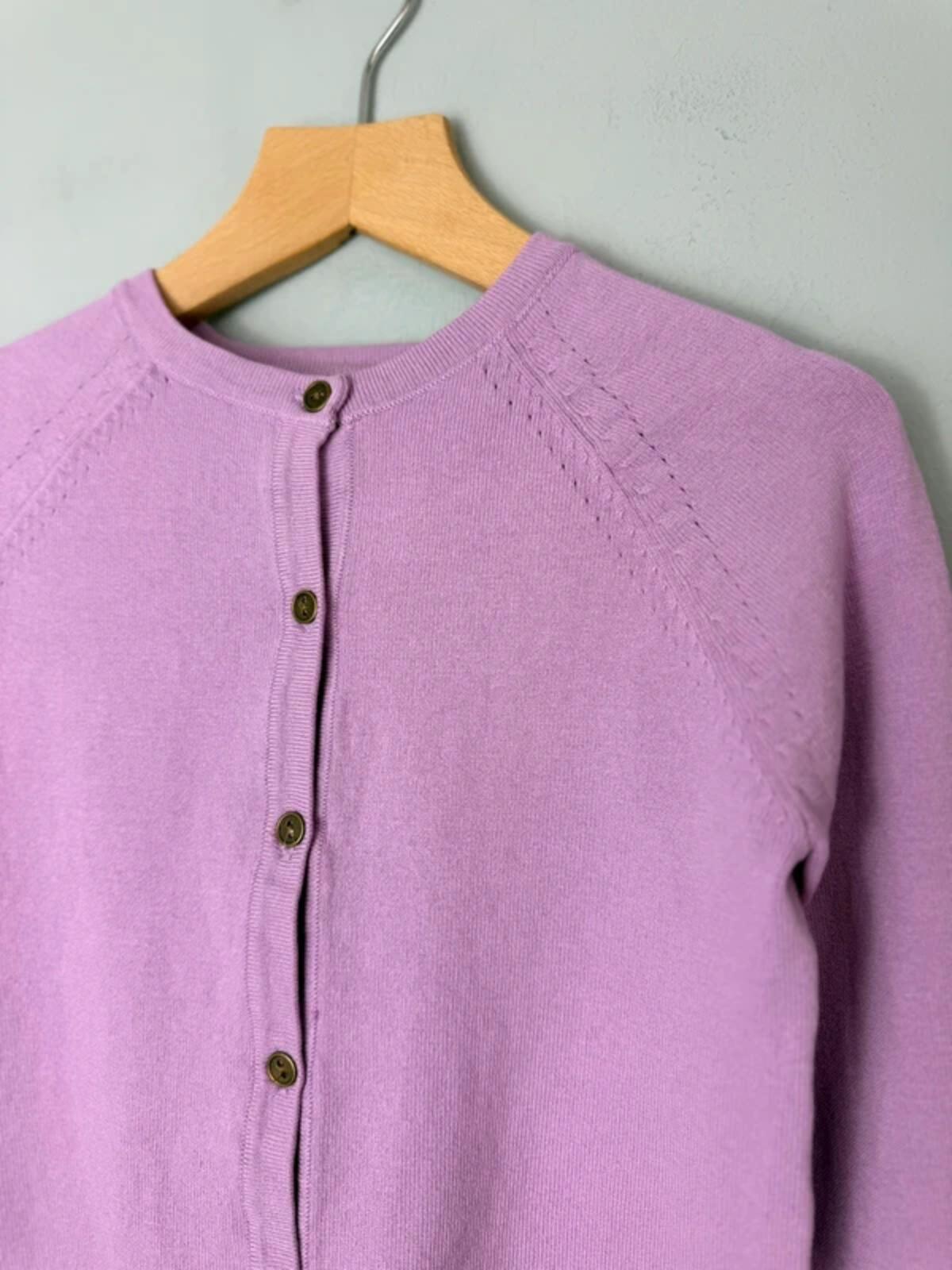 NEW Ex Next Fine Knit Lilac Purple Button Cardigan - Girls 5 Years - Discounted high street clothing for children, ladies and men including everyday wear and seasonal styles. UK online