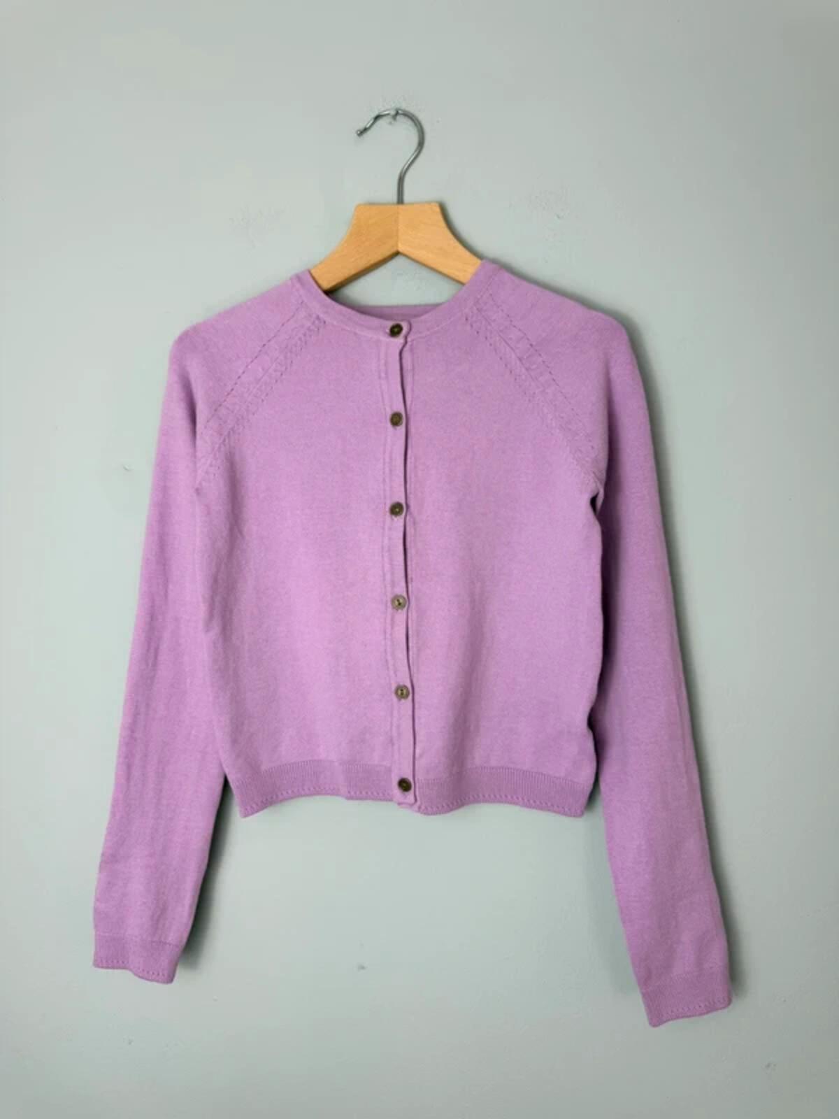 NEW Ex Next Fine Knit Lilac Purple Button Cardigan - Girls 5 Years - Discounted high street clothing for children, ladies and men including everyday wear and seasonal styles. UK online