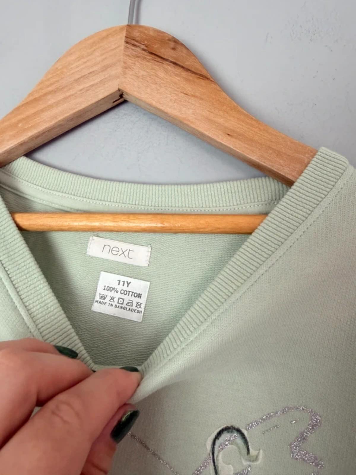 NEW Ex Next Green Unicorn Glitter Lightweight Sweater Jumper - Girls 11 Years - Discounted high street clothing for children, ladies and men including everyday wear and seasonal styles. UK online