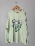 NEW Ex Next Green Unicorn Glitter Lightweight Sweater Jumper - Girls 11 Years - Discounted high street clothing for children, ladies and men including everyday wear and seasonal styles. UK online