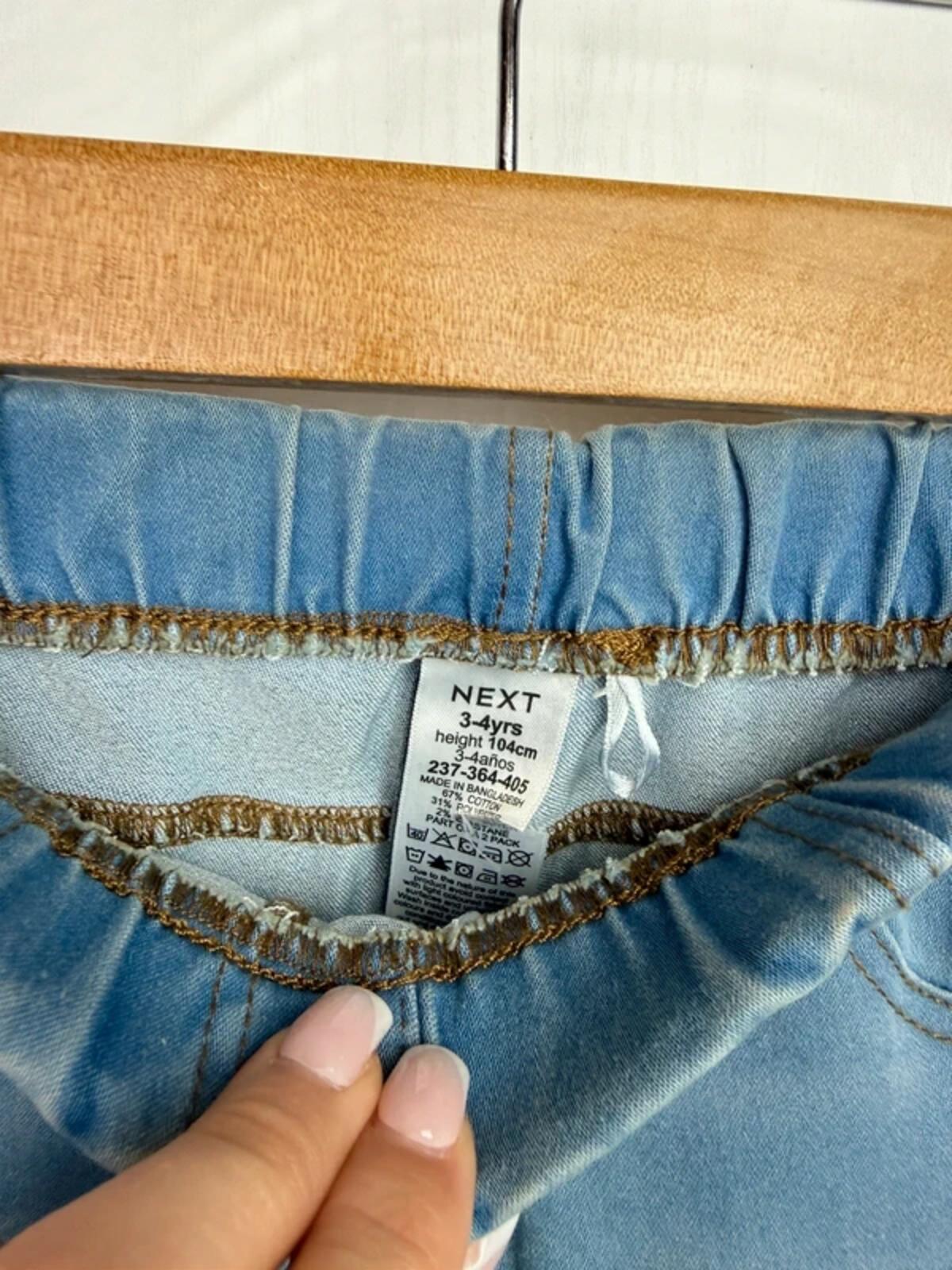 NEW Ex Next Light Blue Denim Jeggings - Girls 3 - 4 Years - Discounted high street clothing for children, ladies and men including everyday wear and seasonal styles. UK online