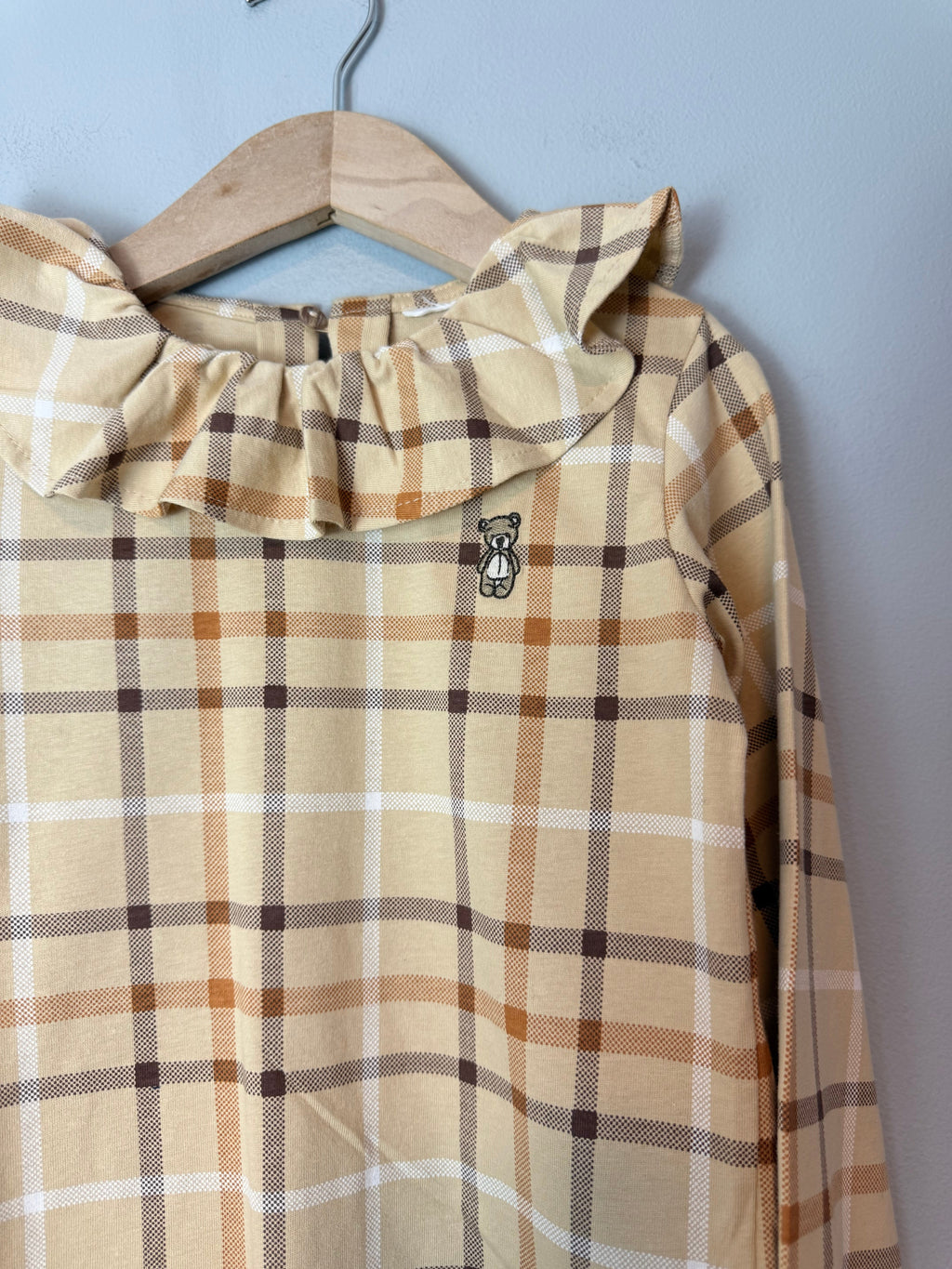 NEW Ex Next Plaid Bear Long Sleeve Top - Girls 5 - 6 Years - Discounted high street clothing for children, ladies and men including everyday wear and seasonal styles. UK online
