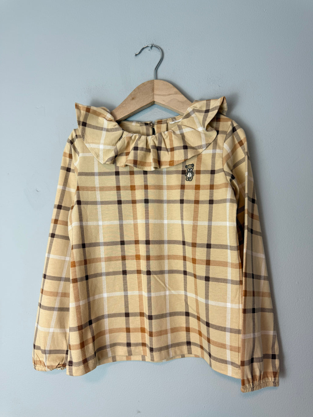 NEW Ex Next Plaid Bear Long Sleeve Top - Girls 5 - 6 Years - Discounted high street clothing for children, ladies and men including everyday wear and seasonal styles. UK online