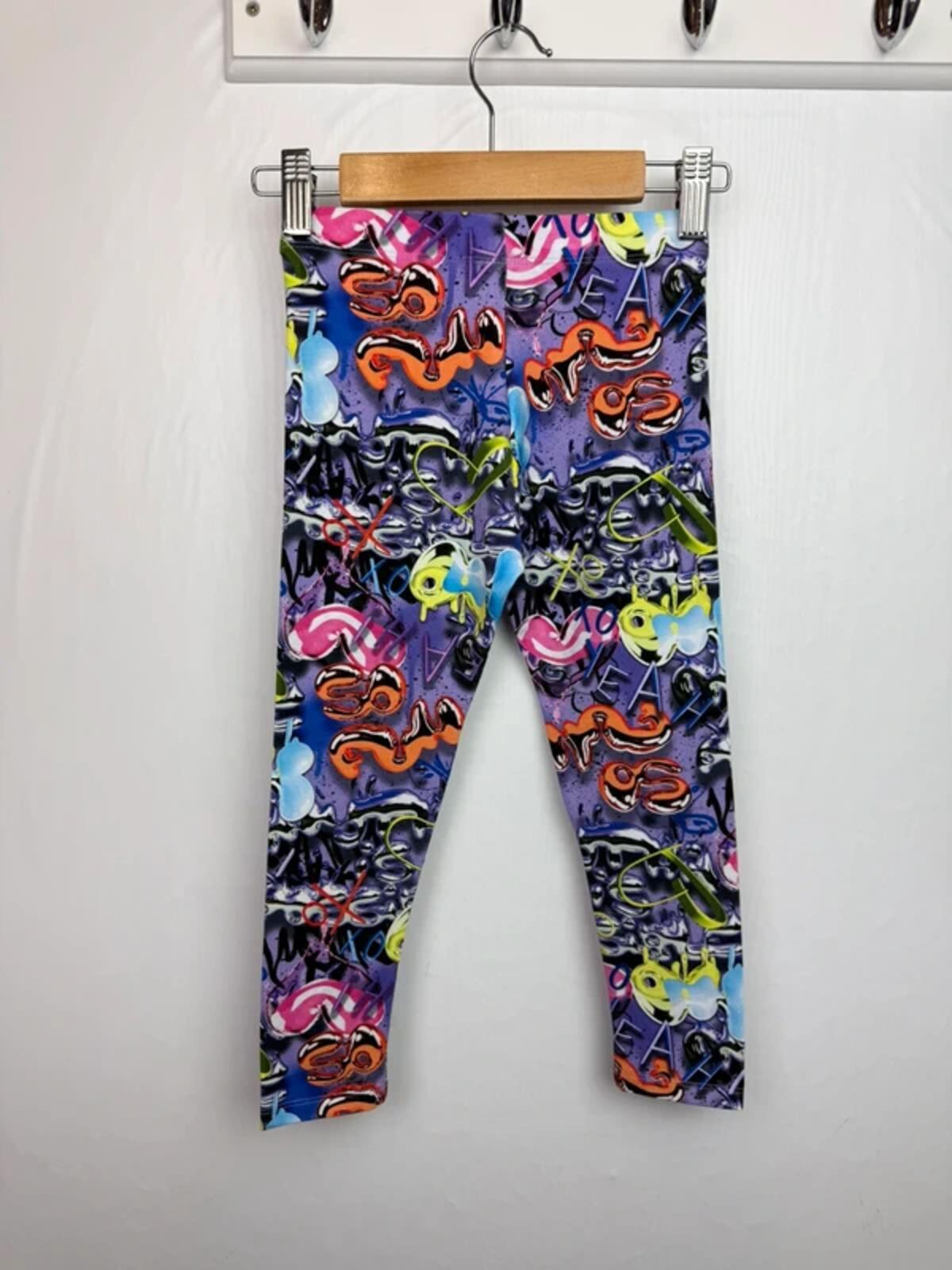NEW Ex Next Purple Graffiti Leggings - Girls 5 Years - Discounted high street clothing for children, ladies and men including everyday wear and seasonal styles. UK online