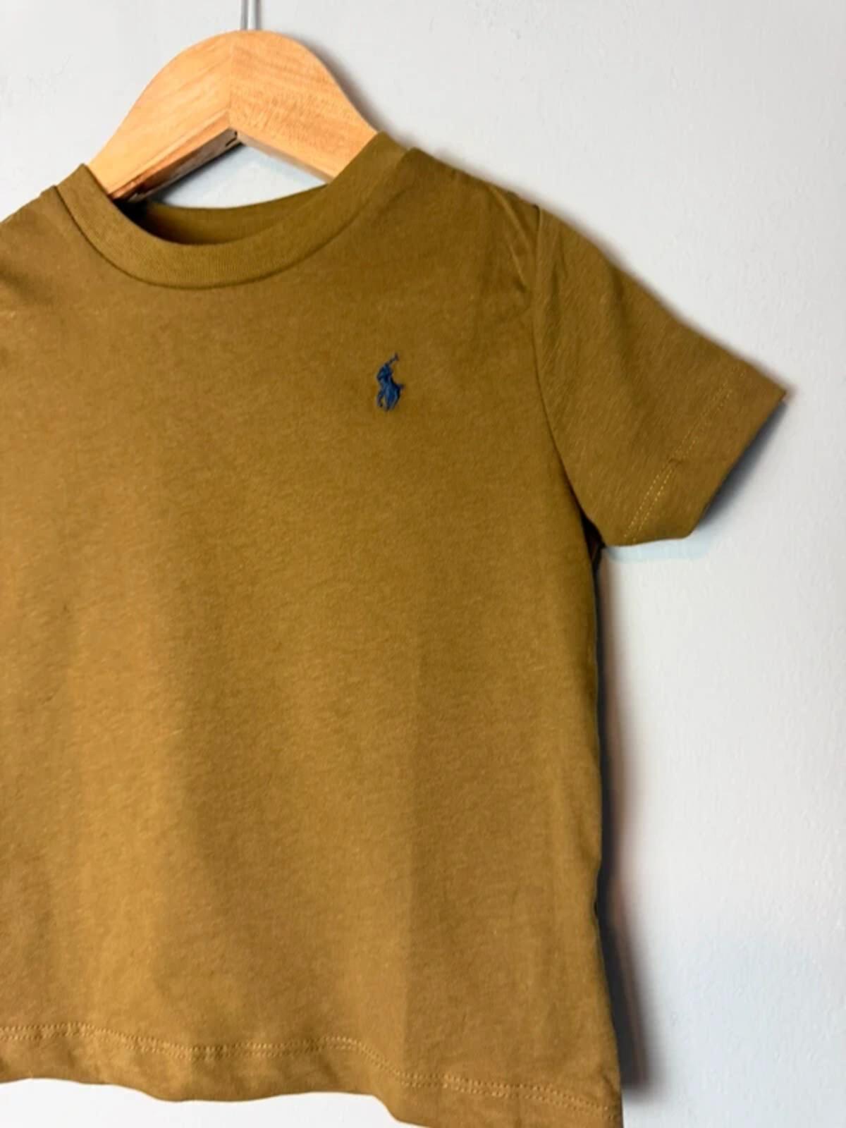 New Ex Ralph Lauren Green Brown Short Sleeve Summer Top - Boys 24 Months - Discounted high street clothing for children, ladies and men including everyday wear and seasonal styles. UK online